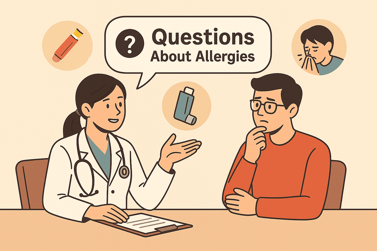 Doctor discussing questions about allergies